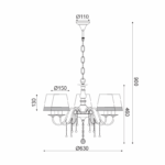 ^NETTO ΚΡΕΜΑΣΤ 5ΧΕ14 ΜΕΤΑΛ. ΜΑΥΡΟ+ΑΣΠΡΟΜΑΥΡΟ ΑΜΠΑΖΡ+ΚΡΥΣΤ Φ63ΧΗ95CM MULAN - Image 3