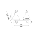 ^NETTO ΕΠΙΤΟΙΧΟ Φ/Σ 2ΧΕ27 ΜΕΤΑΛΛΙΚΟ ΜΑΥΡΟ-ΑΣΗΜΙ ΒΡΑΧΙΟΝΑΣ 39Χ30Χ36C THALASSA - Image 3
