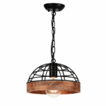 ^NETTO ΚΡΕΜΑΣΤΟ Φ/Σ 1ΧΕ27 ΞΥΛΟ+ΜΑΥΡΟ ΜΕΤΑΛΛΟ D26XH120CM TESLA