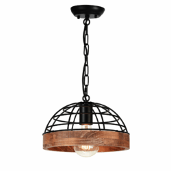 ^NETTO ΚΡΕΜΑΣΤΟ Φ/Σ 1ΧΕ27 ΞΥΛΟ+ΜΑΥΡΟ ΜΕΤΑΛΛΟ D26XH120CM TESLA