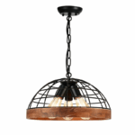 ^NETTO ΚΡΕΜΑΣΤΟ Φ/Σ 3ΧΕ27 ΞΥΛΟ+ΜΑΥΡΟ ΜΕΤΑΛΛΟ D40XH120CM TESLA