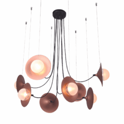 ^NETTO ΚΡΕΜΑΣΤΟ Φ/Σ 8ΧG9 ΧΑΛΚΙΝΟ/ΜΑΥΡΟ ΜΕΤ/ΚΟ + ΓΥΑΛΙ 81Χ81ΧΗ122CM HYDRA