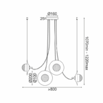 ^NETTO ΚΡΕΜΑΣΤΟ Φ/Σ 8ΧG9 ΧΑΛΚΙΝΟ/ΜΑΥΡΟ ΜΕΤ/ΚΟ + ΓΥΑΛΙ 81Χ81ΧΗ122CM HYDRA - Image 3