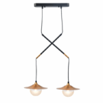 ^NETTO ΚΡΕΜΑΣΤΟ Φ/Σ 2ΧG9 ΟΡΕΙΧΑΛΚΟ/ΜΑΥΡΟ ΜΕΤ/ΚΟ + ΓΥΑΛΙ 47X20ΧΗ128CM LAYLA