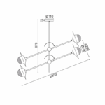 ^NETTO ΟΡΟΦΗΣ Φ/Σ 4ΧG9 ΟΡΕΙΧΑΛΚΟ/ΜΑΥΡΟ ΜΕΤ/ΚΟ + ΓΥΑΛΙ 85X81ΧΗ67CM LAYLA - Image 5