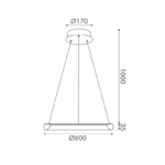 ΚΡΕΜΑΣΤΟ Φ/Σ LED 32W 2500LM CCT IP20  ΜΑΥΡΟ ΜΕΤΑΛΛΙΚΟ + ΑΚΡΥΛΙΚΟ - Image 2