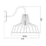 NETTO ΑΠΛΙΚΑ ΜΕΤΑΛΛΙΚΗ ΜΑΥΡΗ ΚΑΜΠΑΝΑ 1 Χ Ε27  Φ30CM HADES - Image 3
