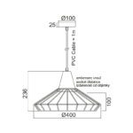 NETTO ΜΕΤΑΛΛΙΚΗ ΚΑΜΠΑΝΑ 1ΧΕ27 ΜΑΥΡΗ ΜΕ ΞΥΛΟ Φ40χΗ24cm KENNEDY - Image 3