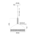 NETTO ΜΕΤΑΛΛΙΚΗ ΚΑΜΠΑΝΑ 1ΧΕ27 ΛΕΥΚΗ ΜΕ ΣΧΟΙΝΙ Φ30χΗ27cm COTTAGE - Image 3