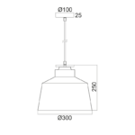 NETTO ΚΡΕΜΑΣΤΟ Φ/Σ 1ΧΕ27 ΜΕΤΑΛΛΙΚΟ ΜΑΥΡΟ+ΞΥΛΟ Φ30ΧΗ120CM AENEAS - Image 3