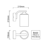 ^E27 WALL LUMINAIRE 230V AC DARK GREY IP54 MAX.60W - Image 2