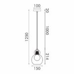 JULIETTE-ΦΩΤΙΣΤΙΚΟ ΚΡΕΜΑΣΤΟ ΟΡΕΙΧΑΛΚΙΝΟ ΓΥΑΛΙΝΟ ΣΥΜΒΑΤΙΚΟ ΙΡ20 1xΕ27 150XH1250mm - Image 2