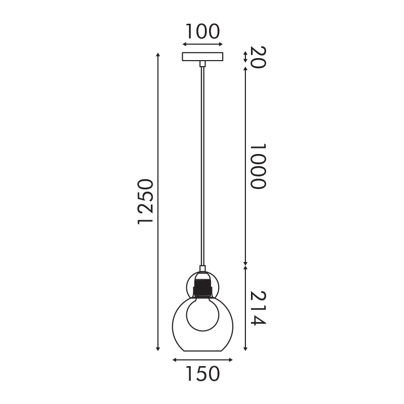 LT1520PCB-1 JULIETTE-ΦΩΤΙΣΤΙΚΟ ΚΡΕΜΑΣΤΟ ΟΡΕΙΧΑΛΚΙΝΟ ΓΥΑΛΙΝΟ ΣΥΜΒΑΤΙΚΟ ΙΡ20 1xΕ27 150XH1250mm - Image 2