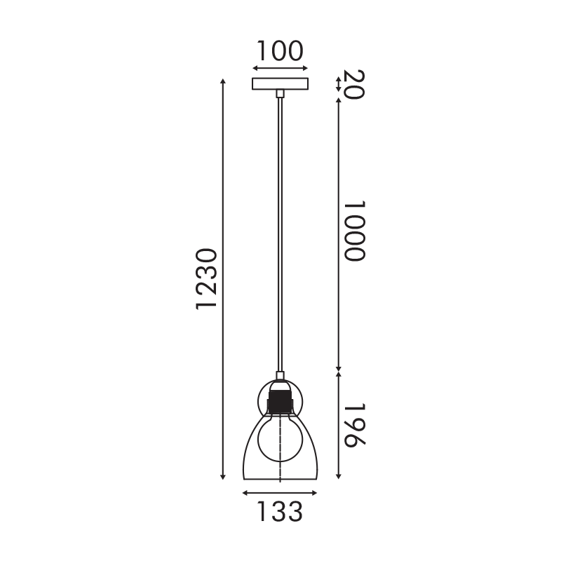LT1521PCB-2 JULIETTE-ΦΩΤΙΣΤΙΚΟ ΚΡΕΜΑΣΤΟ ΟΡΕΙΧΑΛΚΙΝΟ ΓΥΑΛΙΝΟ ΣΥΜΒΑΤΙΚΟ ΙΡ20 1xΕ27 133xH1230mm - Image 3