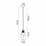 JULIETTE-ΦΩΤΙΣΤΙΚΟ ΚΡΕΜΑΣΤΟ ΜΑΥΡΟ ΓΥΑΛΙΝΟ ΣΥΜΒΑΤΙΚΟ ΙΡ20 1xΕ27 100xH1270mm - Image 3