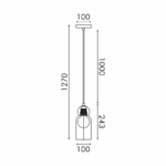 JULIETTE-ΦΩΤΙΣΤΙΚΟ ΚΡΕΜΑΣΤΟ ΟΡΕΙΧΑΛΚΙΝΟ ΓΥΑΛΙΝΟ ΣΥΜΒΑΤΙΚΟ ΙΡ20 1xΕ27 100xH1270mm - Image 2