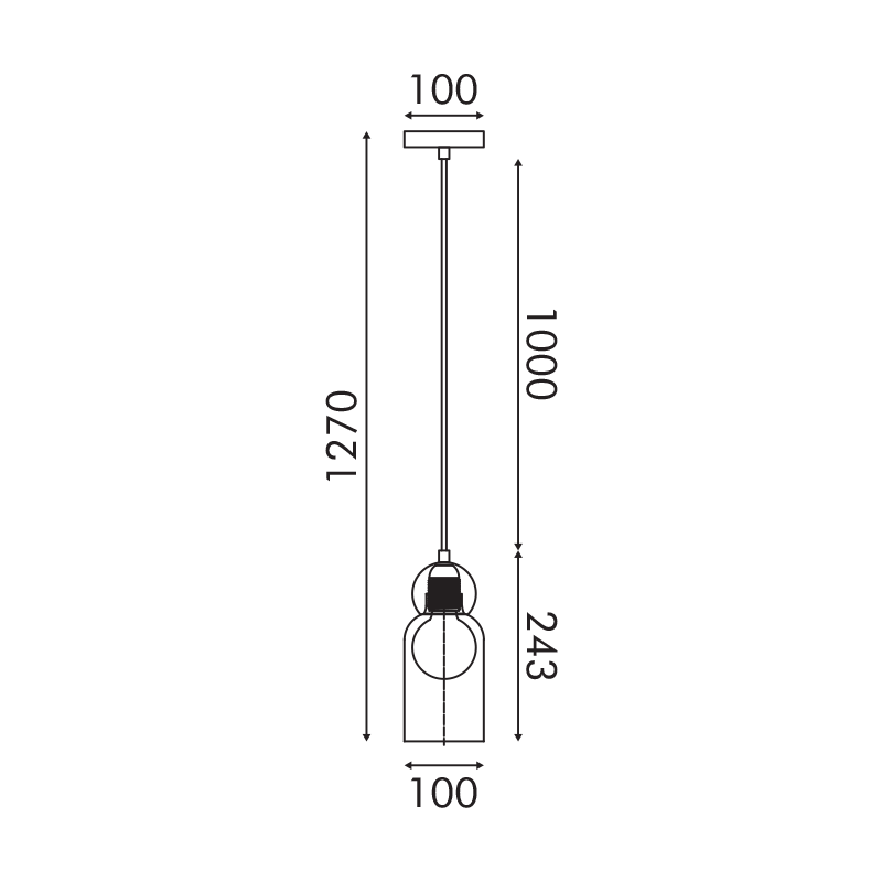 LT1522PCB-1 JULIETTE-ΦΩΤΙΣΤΙΚΟ ΚΡΕΜΑΣΤΟ ΟΡΕΙΧΑΛΚΙΝΟ ΓΥΑΛΙΝΟ ΣΥΜΒΑΤΙΚΟ ΙΡ20 1xΕ27 100xH1270mm - Image 2