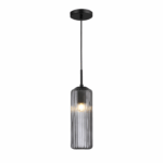 FAME-ΦΩΤΙΣΤΙΚΟ ΚΡΕΜΑΣΤΟ ΜΑΥΡΟ ΓΥΑΛΙΝΟ ΣΥΜΒΑΤΙΚΟ ΙΡ20 1xΕ27 150xH195mm