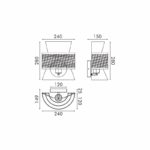 JAPAN-ΦΩΤΙΣΤΙΚΟ ΕΠΙΤΟΙΧΟ ΜΠΕΖ ΥΦΑΣΜΑΤΙΝΟ ΣΥΜΒΑΤΙΚΟ ΙΡ20 1xΕ27  W240xD150xH280mm - Image 2