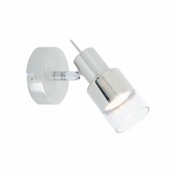 NETTO ΣΠΟΤ Ι ΝΙΚΕΛ ΜΕ ΔΙΑΦΑΝΟ ΓΥΑΛΙ 1 Χ GU10 PLATINUM