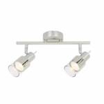 NETTO ΣΠΟΤ ΙΙ ΝΙΚΕΛ ΜΕ ΔΙΑΦΑΝΟ ΓΥΑΛΙ 2 Χ GU10 PLATINUM