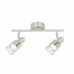 NETTO ΣΠΟΤ ΙΙ ΝΙΚΕΛ ΜΕ ΔΙΑΦΑΝΟ ΓΥΑΛΙ 2 Χ GU10 PLATINUM