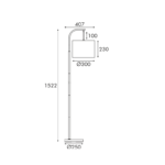 ΔΑΠΕΔΟΥ ΜΑΥΡΟ ΜΕΤΑΛΛΟ ΜΑΥΡΟ ΥΦΑΣΜΑΤΙΝΟ ΚΑΠΕΛΟ L40.7*W30*H152cm 1ΧΕ27 MAX 60W JOAN - Image 2