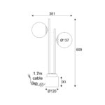 NETTO ΕΠΙΤΡΑΠΕΖΙΟ Φ/Σ 2ΧΕ14 QUADRO ΜΑΥΡΟ ΜΕΤ/ΚΟ+ ΛΕΥΚΟ ΓΥΑΛΙ-ΜΑΡΜΑΡΟ IP20 36X14XH61CM - Image 3