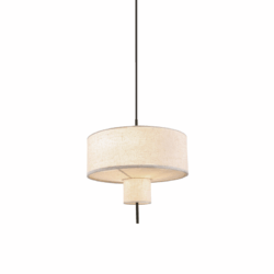 ΚΡΕΜΑΣΤΟ ΦΩΤΙΣΤΙΚΟ ΜΑΥΡΟ ΜΕΤΑΛΛΟ ΔΥΟ ΕΠΙΠΕΔΩΝ ΜΠΕΖ ΥΦΑΣΜΑΤΙΝΟ ΚΑΠΕΛΟ D40*H120cm 1*E27