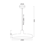 ΚΡΕΜΑΣΤΟ Φ/Σ 1ΧΕ27 ΜΕΤΑΛΛΙΚΟ ΠΑΛ ΡΟΖ Φ36ΧΗ120CM DOMENICA - Image 2