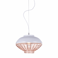 NETTO ΚΡΕΜΑΣΤΟ Φ/Σ 1ΧΕ27 ΜΕΤΑΛΛΙΚΟ ΛΕΥΚΟ+ΧΑΛΚΙΝΟ Φ40ΧΗ150CM LETO