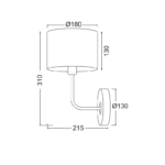 ΕΠΙΤΟΙΧΙΟ Φ/Σ 1ΧΕ27 ΛΕΥΚΟ ΜΕΤΑΛΛ./ΑΜΠΑΖΟΥΡ+ΞΥΛΟ 22X18ΧΗ31CM YASMINE - Image 2