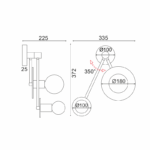 ΕΠΙΤΟΙΧΟ Φ/Σ 2ΧΕ27 ΟΡΕΙΧΑΛΚΟ ΜΕΤΑΛΛΙΚΟ 18Χ74X23CM CLOCK - Image 2