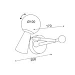 ^ΕΠΙΤΟΙΧΟ Φ/Σ 1xG9+1xGU10 KIMOLOS ΧΡΥΣΟ ΜΕΤ/ΚΟ + ΛΕΥΚΟ ΓΥΑΛΙ 22Χ20Χ17CM - Image 3