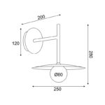 ^ΕΠΙΤΟΙΧΟ Φ/Σ 1xG9 AFINAR ΜΑΥΡΟ ΜΕΤ/ΚΟ + ΑΜΜΟΒΟΛΗ ΓΥΑΛΙ 25Χ28Χ32CM - Image 2