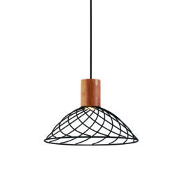 ^NETTO ΚΡΕΜΑΣΤΟ Φ/Σ 1xGU10 TORNADE ΜΑΥΡΟ ΜΕΤ/ΚΟ +ΞΥΛΟ Φ35Χ120CM