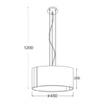 NETTO ΚΡΕΜΑΣΤΟ ΓΥΑΛΙΝΟ Φ45CM 3XE27 DIONE - Image 3
