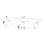 ^NETTO ΕΠΙΤΟΙΧΟ Φ/Σ 3XGU10 ΛΕΥΚΟ ΑΛΟΥΜΙΝΙΟ 54Χ7Χ12CM DISCO - Image 3