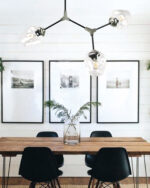 InLight Κρεμαστό φωτιστικό από μαύρο μέταλλο και διάφανο γυαλί 3XE27 D:70cm (6129-3-GL) - Image 2