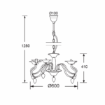 NETTO ΚΡΕΜΑΣΤΟ ΑΚΡΥΛΙΚΟ ΔΙΑΦΑΝΟ 5Χ40W Ε14 53x H43cm FIRENZE - Image 3