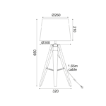 ^NETTO ΕΠΙΤΡΑΠΕΖΙΟ Φ/Σ 1ΧΕ27 ΞΥΛΟ+ΜΑΥΡΟ ΑΜΠΑΖΟΥΡ+ΟΡΕΙΧΑΛΚΟ ΜΕΤΑΛΛΟ Φ30XH65CM MOUSSE - Image 3