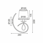 ΕΠΙΤΟΙΧ. Φ/Σ 1ΧΕ14 ΜΕΤΑΛ ΧΡΥΣΟΧΑΛΚΙΝΟ+ΜΑΥΡΟ ΑΜΠΑΖ.15Χ24Χ33CM BASILICO - Image 2
