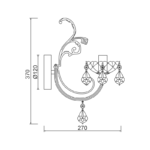 NETTO ΚΡΕΜΑΣΤΟ Φ/Σ 3ΧΕ14 ΜΕΤΑΛΛΙΚΟ ΜΠΡΟΝΖΕ+ΚΡΥΣΤΑΛΛΟ Φ54ΧΗ130CM SARTO - Image 3
