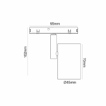 ΜΙΝΙ ΜΑΥΡΟ ΜΑΓΝΗΤΙΚΟ ΣΠΟΤ 24V DC 9W 3000K 840LM 38° RA90 5YRS Φ45*70(102)ΜΜ - Image 2