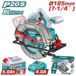 TOTAL ΣΕΤ ΕΠΑΓΓ. ΔΙΣΚΟΠΡΙΟΝΟ ΜΠΑΤ. Φ-185mm Li-ion 20V / 5Ah / 1 ΜΠΑΤ BL Motor (TSLI18513E)