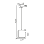 ^NETTO ΚΡΕΜΑΣΤΟ Φ/Σ LED 8W 3000K 780LM ΛΕΥΚΟ ΜΕΤΑΛΛΙΚΟ 22X11XH129CM EUCLID1 - Image 3