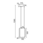 ^NETTO ΚΡΕΜΑΣΤΟ Φ/Σ LED 11W 3000K 1044LM ΜΑΥΡΟ ΜΕΤΑΛΛΙΚΟ 18X11XH136CM SYMETRIA - Image 3