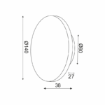 NETTO ΕΠΙΤΟΙΧΟ Φ/Σ LED 5W 3000Κ 400LM ΑΝ.ΚΑΦΕ ΔΕΡΜΑ MDF ΚΥΚΛΟΣ Φ14ΧΗ3,6CM ECLIPSE - Image 5