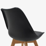 Καρέκλα Gaston pakoworld PP-PU μαύρο-φυσικό πόδι 43x51x75 εκ - Image 8