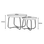 Tραπέζια σαλονιού Crismory pakoworld σετ 2τεμ MDF σε απόχρωση λευκό μαρμάρου και μαύρα μεταλλικά πόδια - Image 7